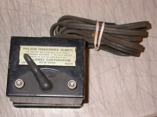 Lionel Type 1038 Multi-volt Transformer TESTED GOOD 30 watts All Original