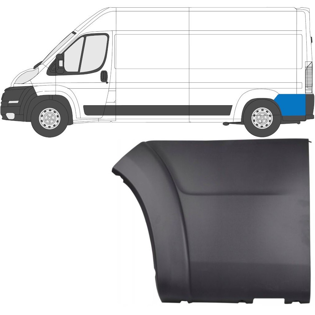 Rear side trim for Citroen Jumper 2006-2018 / Left