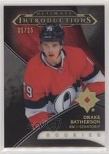 2018-19 Ultimate Collection Introductions Onyx Black 5/25 Drake Batherson 3h1