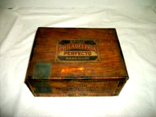 Antique Perfecto Cigar Tin Bayuk Philadelphia 1920s Box Vintage Hinge Good