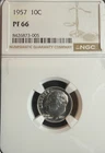 1957 Proof Roosevelt Silver Dime 10C NGC PF66