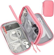 CAAORDKSO Travel Electronics Organizer, Waterproof Cable Medium, Dark Pink