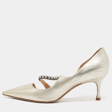 Zapatos de salón Dior de cuero dorado con punta Dorsay talla 38