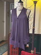 NWT Simply Vera Wang Women’s LG Purple Sleeveless Asymmetrical Tunic Top Chiffon