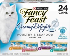 Purina Fancy Feast Wet Cat Food Variety Pack, Creamy Delights - 24 3 oz. Cans