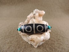 Tibetan Old Agate 4 Eyes Dzi Beads Amulet Pendant Bracelet Ancient Gzi Bead B95