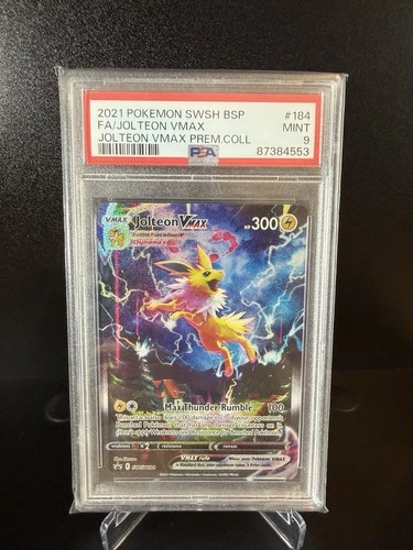 PSA 9 Jolteon VMAX SWSH184 Black Star Promo Pokémon Alt Art Premium Collection