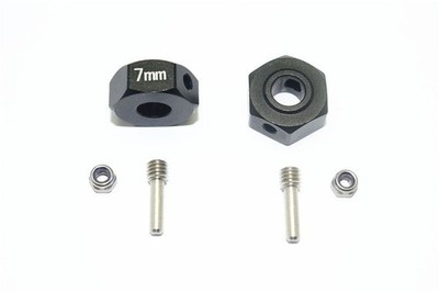 GPM MAG010/7MM-BK Aluminium Hex Adapters 12X7mm Schwarz (2 Stk.) ARRMA Granite, 