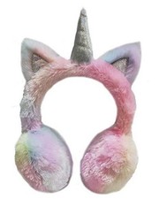 Girls Unicorn Earmuffs Kids Plush Winter Outdoor Medium Colorful Unicorn