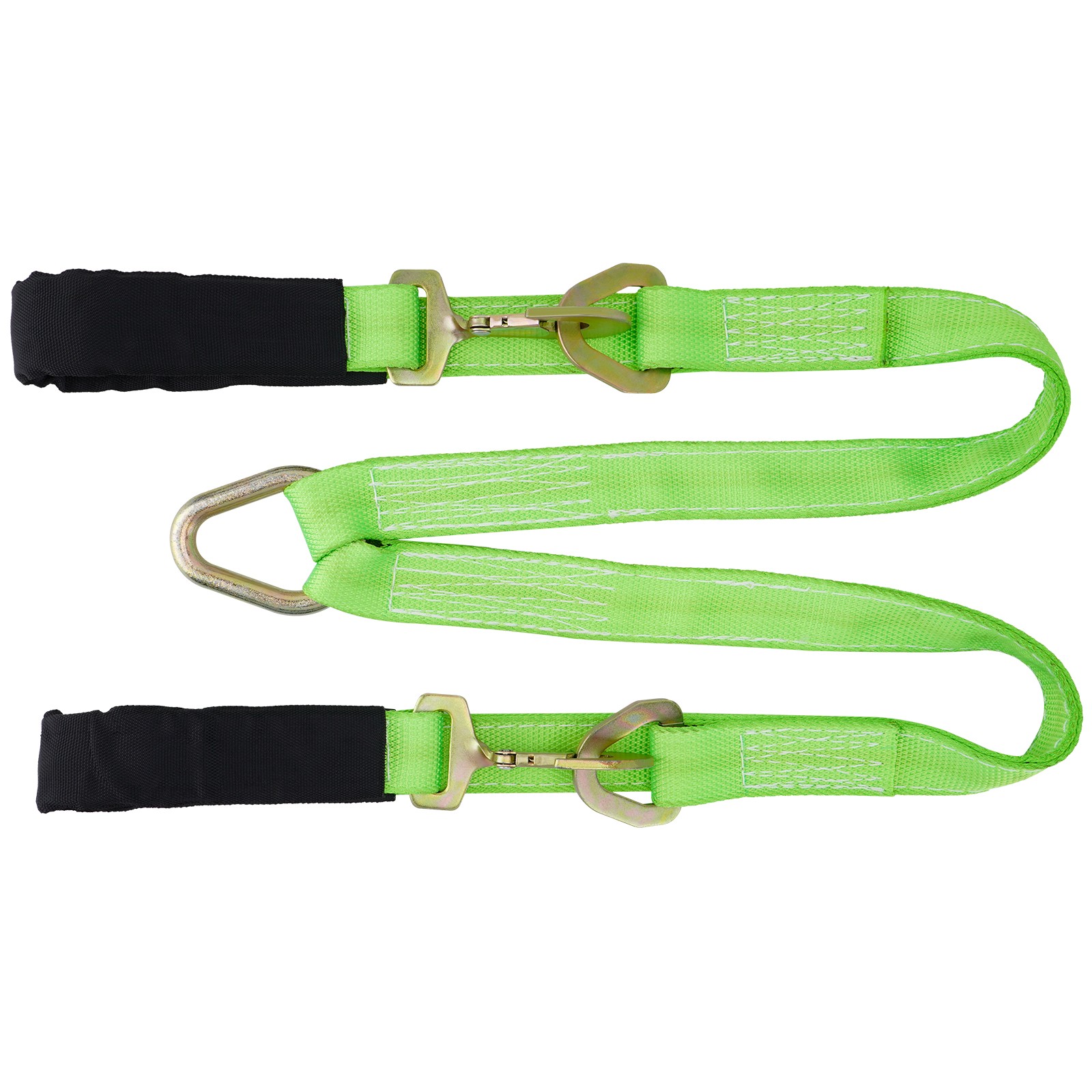 2PCS V-Bridle Strap 2" x 4' w/ Snap Hooks, w/ Cordura Sleeve and Axle Straps NEW