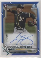 2021 Bowman Chrome Rookie Blue Refractor 1/150 Daulton Jefferies Auto 0cx3