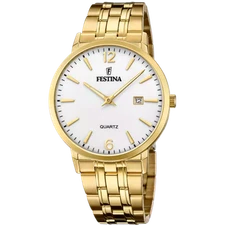 Festina F20513/2 Men's Elegance Gold Stainless Steel Watch with Silver Dial