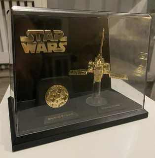 Galoob Star Wars Imperial shuttle & Emblem 24k platted micro machine 1996