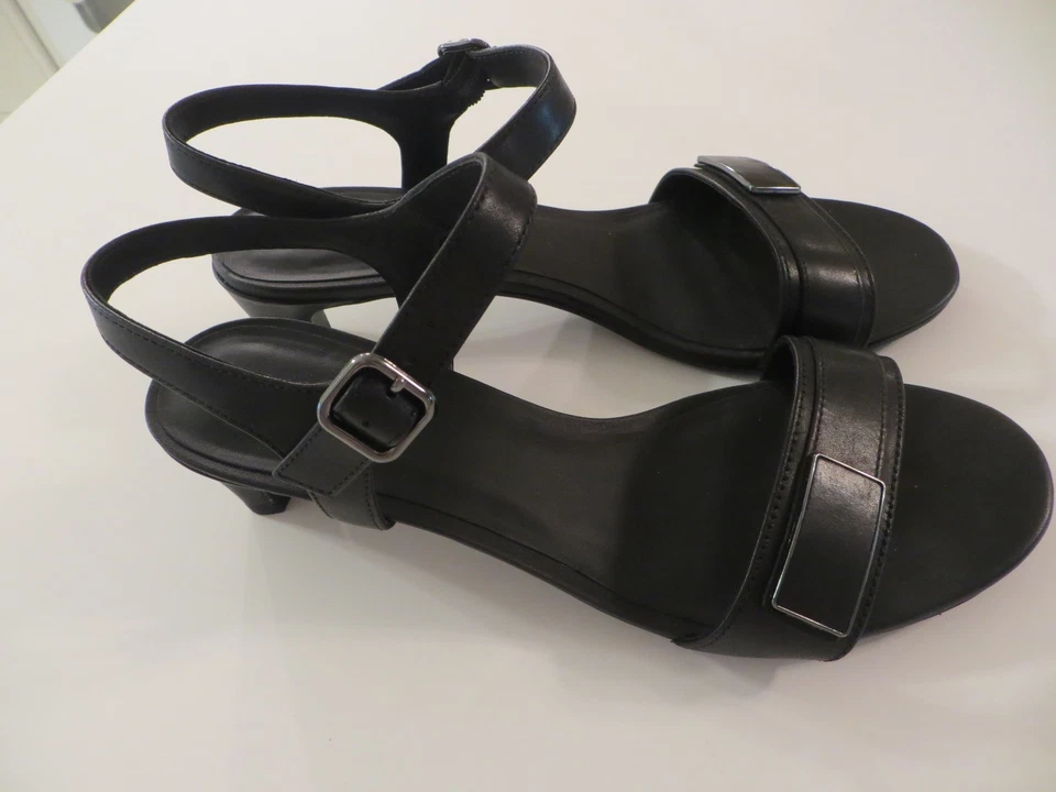 Ecco FORMA ELEGANTE Mujer Cuero Tacón Negro Sandalia US Talla 8-8.5 (EU 39) Foto 2 de 4