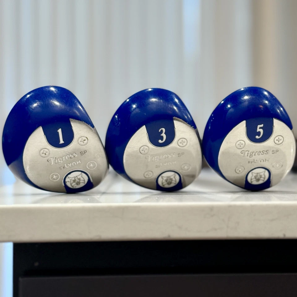 Driver de palos de golf Lynx Tigress damas 3 y 5 maderas diestro ejes de acero empuñaduras originales Foto 2 de 4