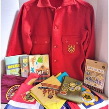 Vintage Boy Scouts of America Cub Scout Uniform Jacket and Accessories Lot