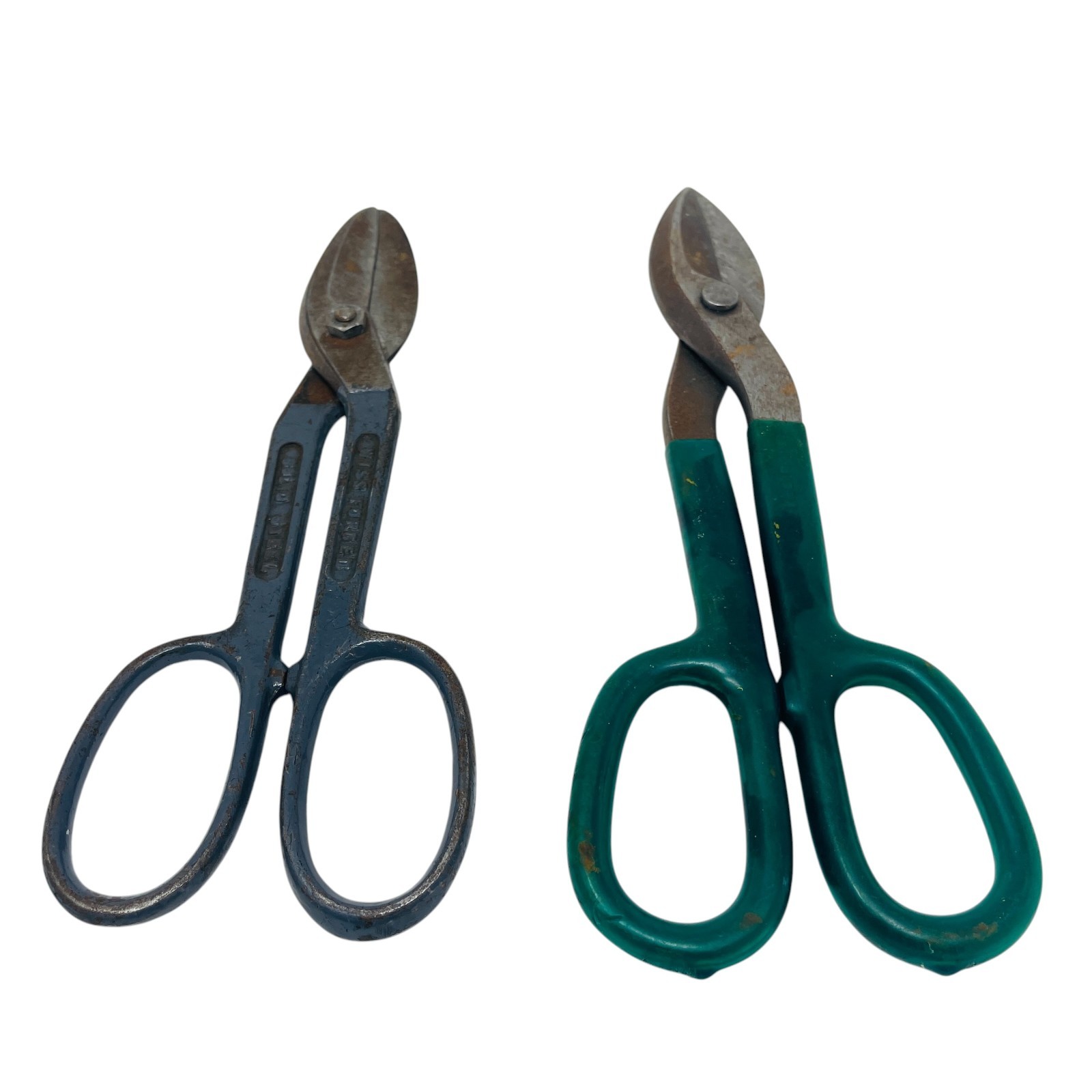 Vintage Wiss Forged & Diamond Tin Snips Lot Metal Cutting Shears, 2 Pcs