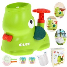 Kids Elephant Flying Saucer Disc Launcher Toy 8 Discs 2 Catchers Foot Pedal Game