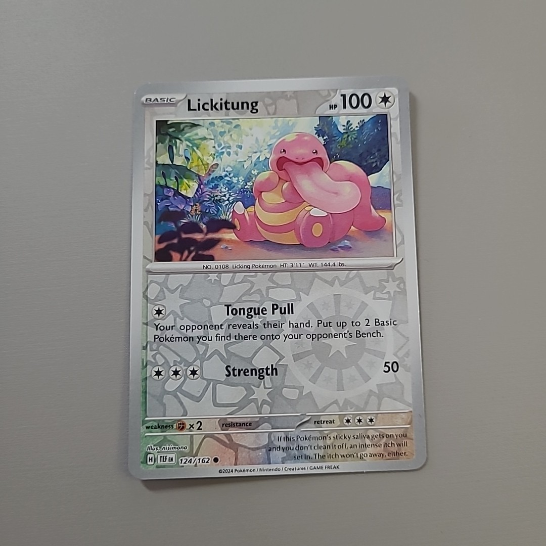 POKEMON Lickitung 124/162 Temporal Forces Reverse Holo Common Card NM 