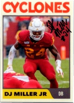 -DJ Miller Jr.- Custom Autograph/Signed/Auto Football Card Iowa State Cyclones