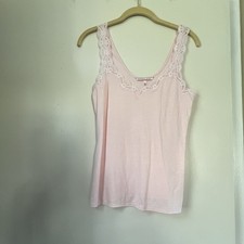 Victoria Secret Camisole/PJ Top Lace Trim Soft Pink Sz XS