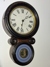 E. Ingraham Ionic Wall Clock. Rosewood. 10 Dial. 8 Day Time Only. c1900