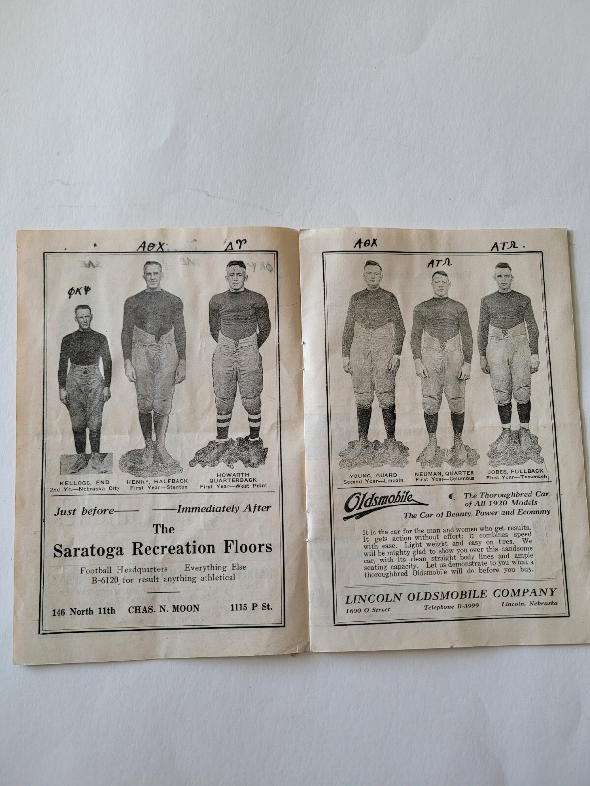 Vintage 1919 Or 1920s Nebraska Cornhusker Football Souvenir Program Vs