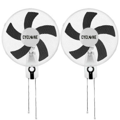2 x Cyclone 16'' Wandventilatoren - 3 Geschwindigkeiten Oszillierender Ventilator Grow Room, Home, Office 40W
