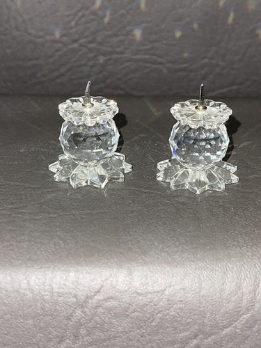 Vintage Miniature Swarovski Crystal Pineapple Candle Holders LotOf 2 - Picture 5 of 7