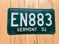 1951 Vermont License Plate