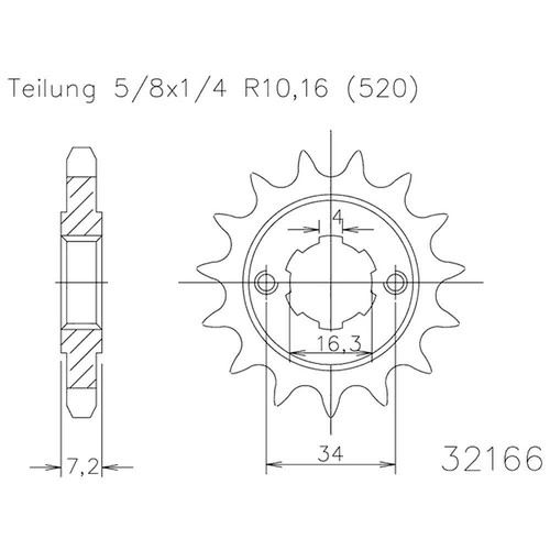 Racing-Ritzel 14Z Teilung 525 1109877 Für Benelli
