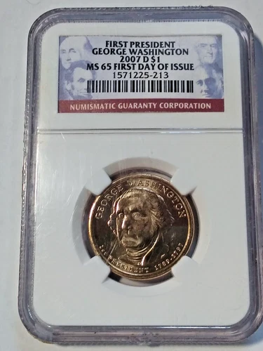 2007-D George Washington First President Dollar NGC MS 65 1st Day Issue (#D-78)