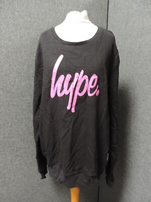 Hype Script Sweatshirt schwarz/pink UK 16 UVP 25£ LN131 CC 03
