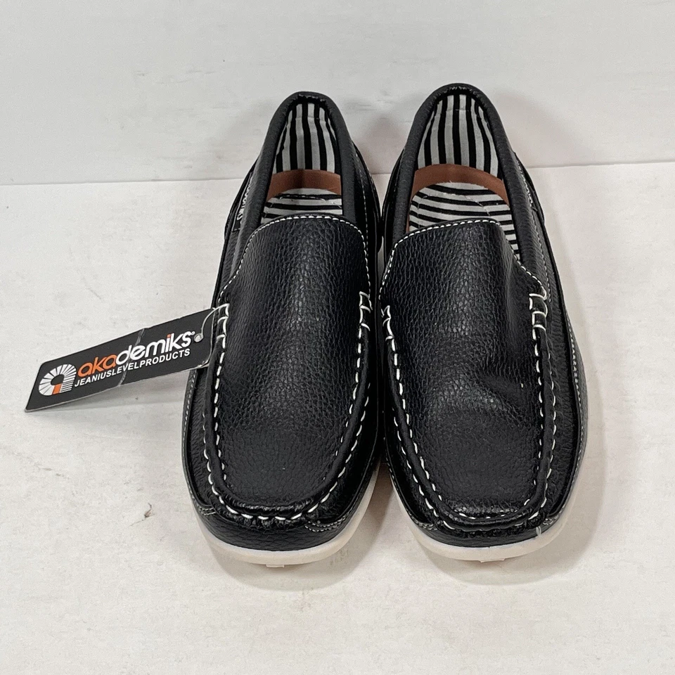 Akademiks Tom-04 Zapatos Niños 1.5 33 Sin Cordones Mocasines Elegantes Niños Negros Foto 4 de 4