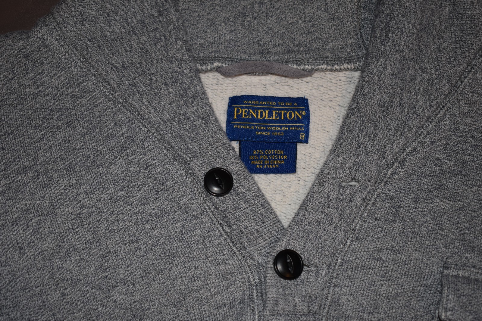 PENDLETON Medium Men's Collared Cotton Blend Flee… - image 3