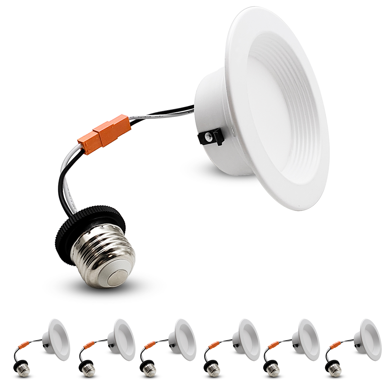 6/12 Pack 4'' Inch LED Can Light Housing 3000K Construction Recessed ...