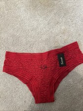 Frederick's of Hollywood Demi Panties Lace Cranberry Medium