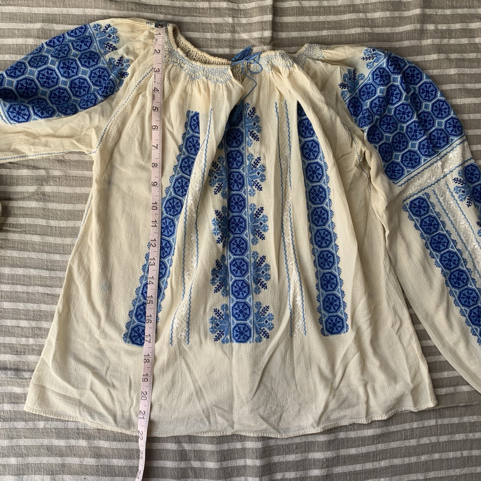 Antique Hungarian Embroidered Blouse - image 9
