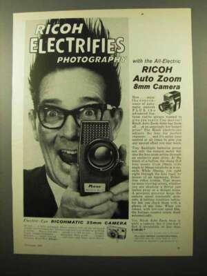 1961 Ricoh Auto Zoom 8mm Movie Camera Ad - Electrifies