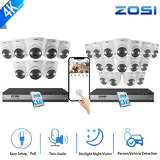 ZOSI 16CH 4K NVR PoE Home Outdoor Security Camera System AI Human Detect 4TB