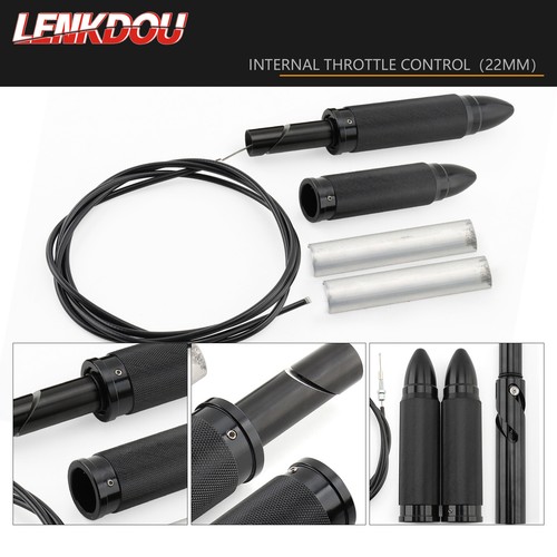 7/8'' Handlebar Hand Grips Internal Throttle Sleeve For Harley Bobber Cafe Racer - Picture 4 of 8