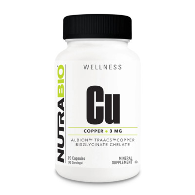 NutraBio - Copper Chelate (3mg) - 90 Capsules