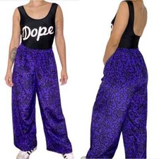 VTG 90s Bohemian Geo Foliage Paisley Printed Wide Leg Bloomer Pants