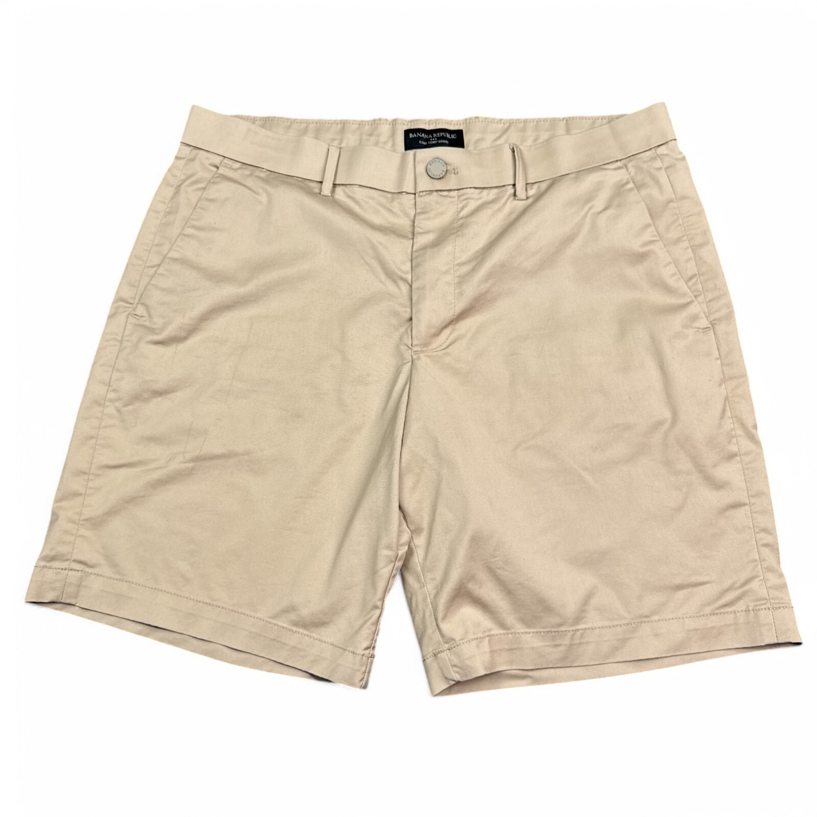 Banana Republic Core Temp Chino Shorts Mens Size 34 Beige Tan Khaki Stretch