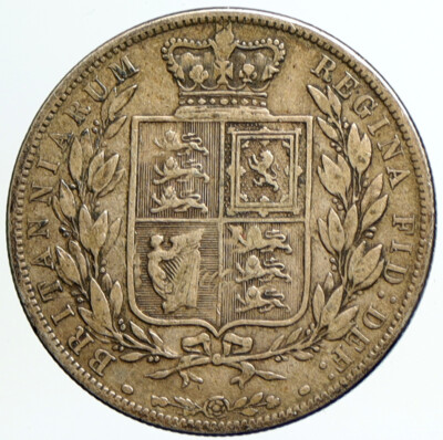 1881 UK Great Britain United Kingdom VICTORIA 1/2 Half Crown
