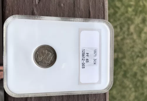 1871 Three (3) Cent Nickel NGC PF65