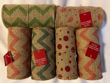 6 Rolls Of Assorted Burlap Ribbon 5  x3.4 Yards Each New