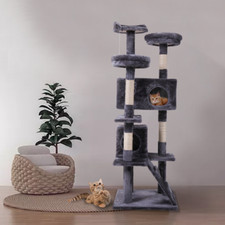 Cat Tree Cat Tower With Catching Ball, Plush Mat, Ladder And Indoor Cat Apartmen