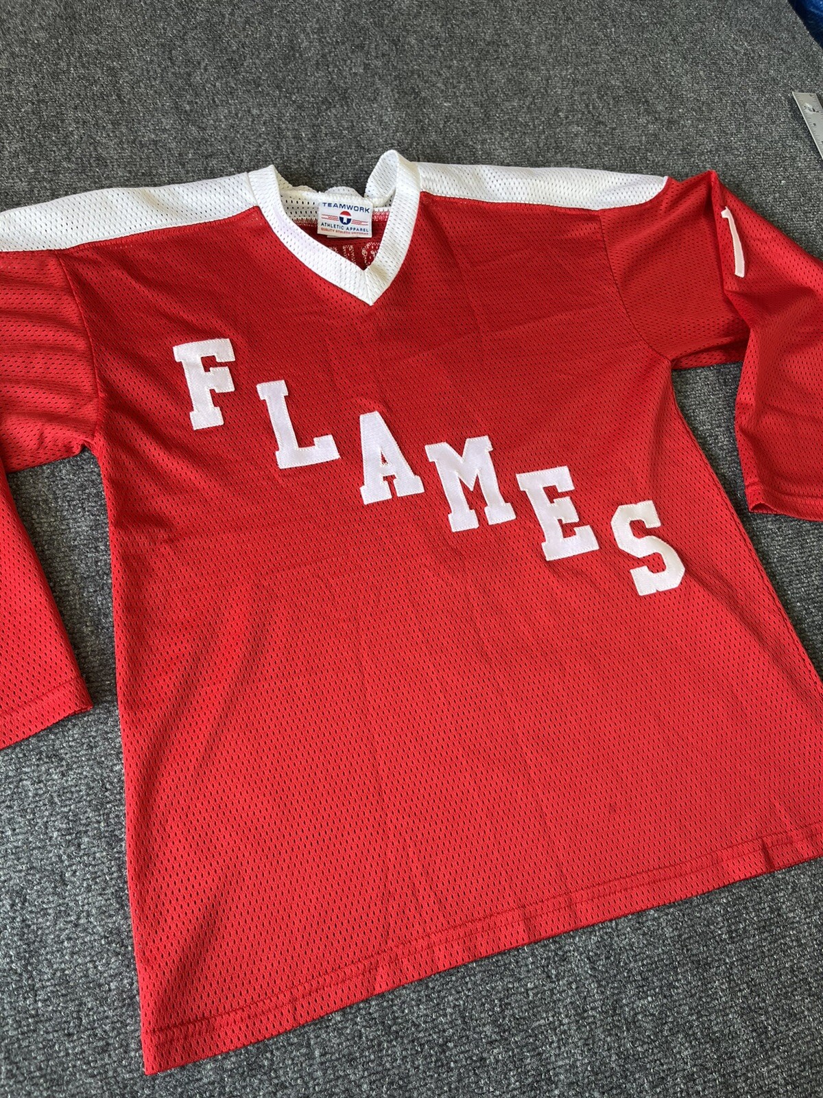 FILA VINTAGE Jr Hockey Jersey Ragazzo XL Rosso Lavoro di Squadra Abbigliamento Sportivo Made in USA Anni 90