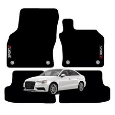 For Audi A3 2012 to 2020 3 Door Tailored Carpet Car Floor Mats + logo (4 Clips)